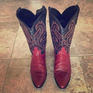 Hand crafted alligator skin cowboy boots